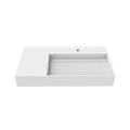 Castello Usa Juniper 36” Right Basin Solid Surface Wall-Mounted Bathroom Sink in White CB-GM-2056-R